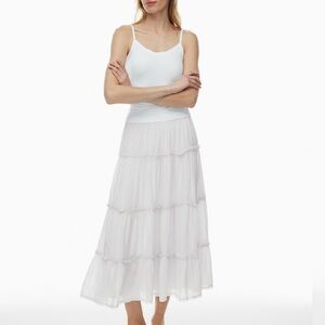 Aritzia White Maxi Skirt with Flowing Design